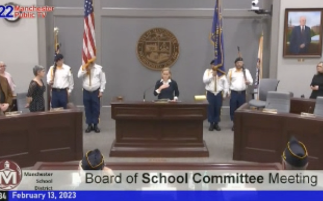 Presentation of the American Flag to Manchester's School Board